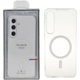 تصویر قاب اورجینال کریستالی MagSafe شفاف Premium مدل Samsung Galaxy S25 FE (پک دار) 
