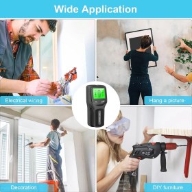 تصویر دستگاه اسکنر و تشخیص اجسام داخل دیوار برند HIKOAN مدل HLW330 HIKOAN HLW330 5-in-1 Wall Scanner Stud Detector for Metal, Pipes, Studs and AC Wires