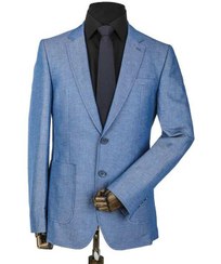 تصویر کت مردانه آبی طرح جین زاگرس ‌پوش 