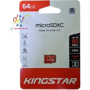 تصویر رم کینگ استار64 گیگ-microSDXC-کلاس10-UHS-IU1 