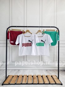 تصویر ست کراپ و شورتک طرح پوما Puma 