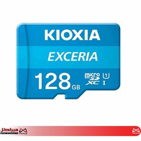 تصویر کارت حافظه‌ micro SDXC کیوکسیا مدل EXCERIA کلاس 10 استاندارد UHS-I U1 سرعت 100MBps ظرفیت 128 گیگابایت به همراه آداپتور SD memory micro sd card kioxia 128gb