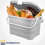 تصویر سبد پیک نیک لیمون مدل دربدار کوتاه بامبو 