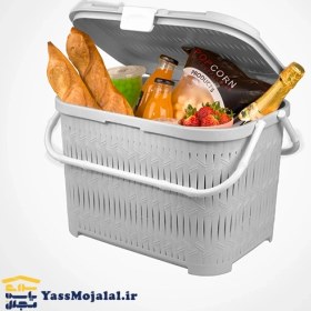 تصویر سبد پیک نیک لیمون مدل دربدار کوتاه بامبو 