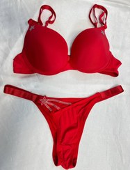 تصویر ست لباس زیر زنانه نگین دار ستاره ای فانتزی 