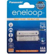 تصویر باتری 2 تایی نیم قلمی شارژی Panasonic Eneloop BK-4MCCE 800MA 