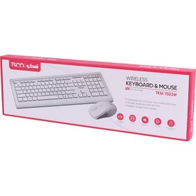 تصویر کیبورد و ماوس بی سیم تسکو مدل TSCO TKM7023W TSCO WIRELESS KEYBOAED AND MOUSE TKM 7023W