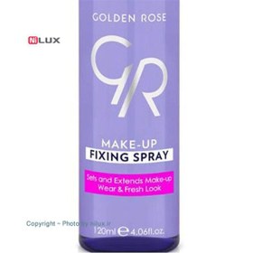 تصویر اسپری تثبیت کننده آرایش گلدن رز مدل Fixing حجم 120 میلی لیتر Golden Rose Fixing Makeup Stabilizing Spray, Volume 120 ml