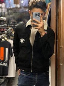 تصویر کت لی مشکی مردونه تمام خز با تضمین نهایت کیفیت - اورجینال دیلم - 2XL Jacket Black Men - Original Deylam