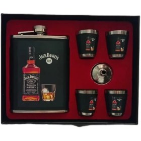 تصویر ست قمقمه جیبی و جام Jack Daniels 