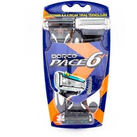 تصویر خودتراش دورکو 6 تیغ بسته 3 عددی dorco pace 6 in 3pcs