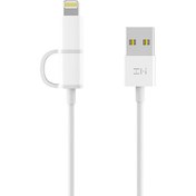 تصویر کابل شارژ و انتقال داده دو سر شیائومی Xiaomi ZMI 2 in 1 Cable 1m 