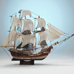 تصویر کشتی بادبانی چوبی بزرگ 