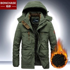 تصویر کاپشن اورکت جیپ کد 9196 - سبز ارتشي / 4XL 