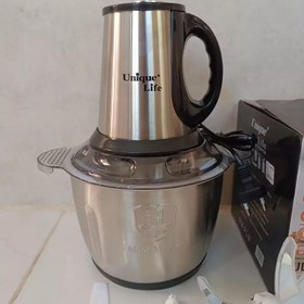 تصویر خردکن برقی شیشه ای 3.3 لیتری 1800 وات 6 تیغه غذاساز یونیک لایف 