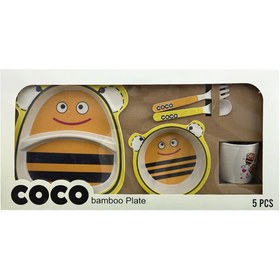 تصویر سرویس غذاخوری پنج تکه بامبو زنبور کوکو Coco lunch box code:426/4