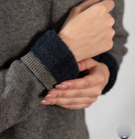 تصویر بافت یقه اسکی زنانه داخل کرکی 