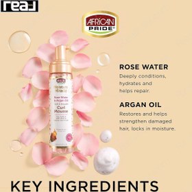 تصویر موس مو رز واتر و روغن آرگان آفریکن پراید African Pride African Pride Moisture Miracle Rose Water &amp; Argan Oil Curl Mousse 251ml