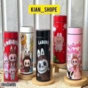 تصویر تراولماگ استیل دماسنج دار طرح لبوبو - قرمز 