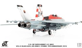 تصویر ماکت جنگنده اف 18 سوپر هورنت نیروی دریای امریکا | Jc Wings 1:72 F/A18F Super Hornet US Navy, VFA-41 Black Aces 