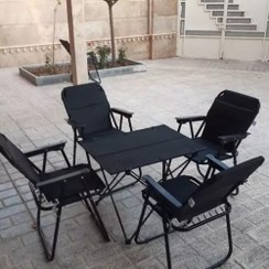 تصویر ست چهار نفره صندلی ساحلی تاشو و میز مسافرتی 
