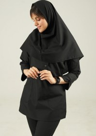 تصویر مقنعه نخی مشکی 