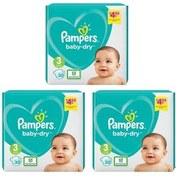 تصویر پوشک پمپرز مدل baby dry سایز 3 بسته 30 عددی مجموعه 3 عددی 