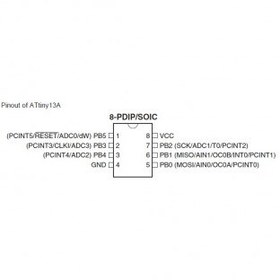 تصویر میکروکنترلر AVR مدل ATTINY13A-PU پکیج DIP 