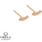 تصویر گوشواره طلا 18 عیار میخی طرح منحنی 