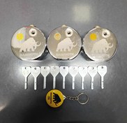 تصویر قفل پشت بسته ماموت ۳ تایی مستر(۳ قفل با یک کلید) 