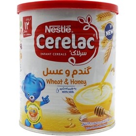 تصویر سرلاک گندم و تکه های میوه با عسل نستله ا Nestle Cerelac Wheat, Fruit Pieces And Honey With Milk 400g Nestle Cerelac Wheat, Fruit Pieces And Honey With Milk 400g