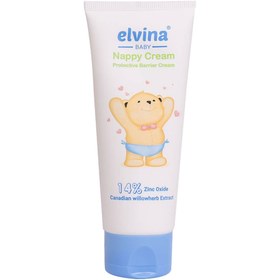 تصویر کرم محافظ پای کودک حاوی زینک اکساید 14 درصد الوینا 75 میلی لیتر Elvina Baby Nappy Cream Protective Barrier Cream 75ml