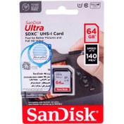 تصویر کارت حافظه اس دی 64 گیگ 140 مگابایت سن دیسک اولترا sd memory SanDisk Ultra card 64gb 140mb disk age