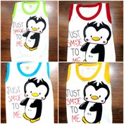 تصویر بلوز رکابی نوزادی طرح پنگوئن سایز ۱ تا ۳ 