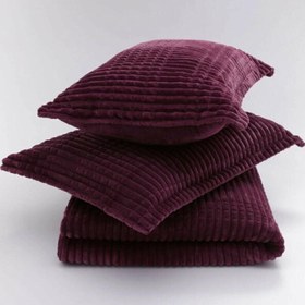 تصویر ست پتو ۳ تکه مدرن - آلوئی برند merinos Modern Line 3 Piece Blanket Set - Plum