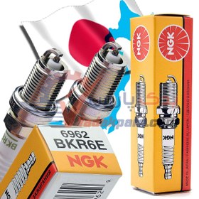 تصویر شمع BKR6E پایه کوتاه نیکل برند NGK ژاپن (بسته۴عددی) NGK Spark Plug BKR6E 6962 JAPAN