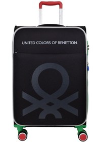 تصویر چمدان و ساک مشکی مردانه زنانه پارچه لوکس Benetton Ultra Light بزرگ اندازه سیاه بنتون اورجینال United Colors of Benetton 