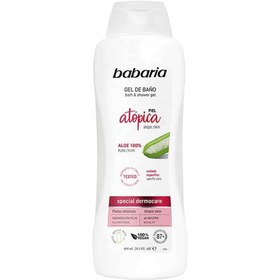 تصویر شاور ژل آلوورا باباریا مدل آتوپیک 600 میل BABARIA Shower Gel Atopic Skin Aloe Vera 600ml