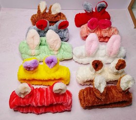 تصویر هدبند جنس حوله‌ای مدل خرگوشی - طوسی 