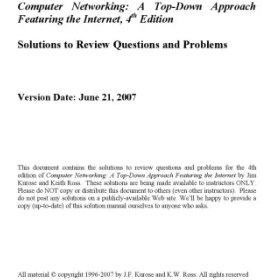 تصویر Computer networking: A top-down approach (Solutions to review questions and problems) 