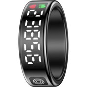 تصویر جدیدترین حلقه هوشمند ورزشی ال سی دی دار مدل SR08 iring - مشکی / ۱۰ smart ring SR08