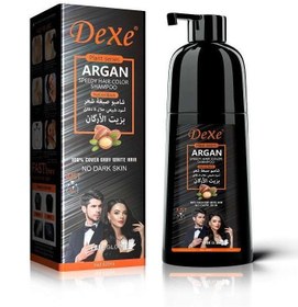 تصویر شامپو رنگ موی سریع آرگان - مشکی طبیعی برند dexe Argan Speedy Hair Color Shampoo Natural Black