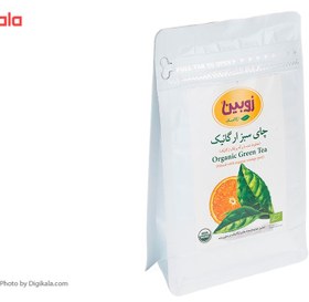 تصویر چای سبز با برگ پرتقال ارگانیک 100 گرم زوبین Zubin organic green tea with orange peel 100g