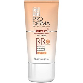 تصویر PRODERMA BBVEST CREAM LIGHT BEIGE بی بی کرم پوشاننده و مرطوب کننده بژ روشن