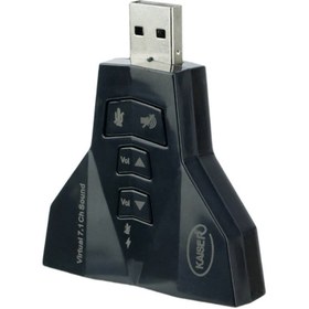 تصویر کارت صدا USB ولوم دار طرح موشکی 7.1Channel 