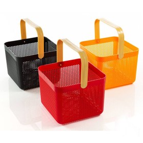 تصویر سبد پیک نیک مدل مکعب - کرم 