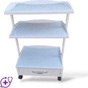 تصویر ترالی زیبایی یک کشو سه طبقه one drawer beauty trolley