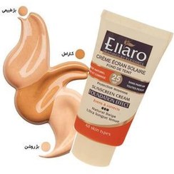 تصویر کرم ضد آفتاب حاوی SPF25 انواع پوست بژ طبیعی الارو 40 میلی ‎لیتر Ellaro Sunscreen Cream SPF 25 For Normal And Dry Skins 40 ml