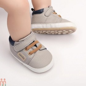 تصویر کفش اسپرت وارداتی نوزاد و کودک طوسی سرمه ای Baby Boy sport footwear 