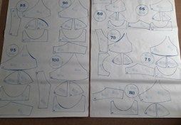 تصویر الگو سوتین از سایز 60 تا 100 